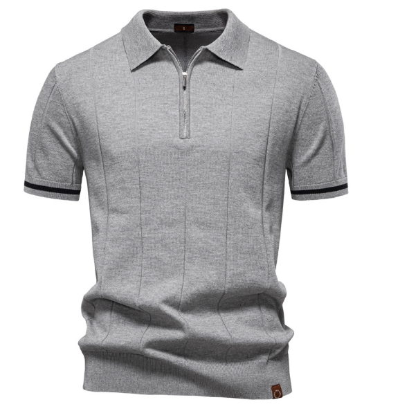 2025 Summer Men's Knit Cotton Polo Shirt (One Piece)